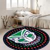 Warriors Team Logo Dot Background Print Round Area Rug Non‑Slip Floor Mat Sports Fan Home Decor for Gaming Bedroom