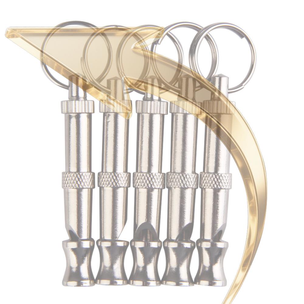 Dog Whistle Puppy Whistle Adjustable Sound Dog Training Whistle Stop Barking Metal Whistle Keychain for Dog Training China Mainland