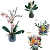 10311 Bausteine Set Mini Modell Orchidee Topf Kreative Blumenstrauß Ideen Zusammengebaute DIY Steine Lernspielzeug für Kinder