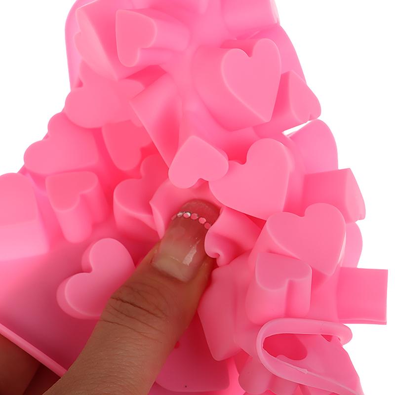 Silikonová forma ve tvaru srdce s 56 dutinami, tácek na kostky ledu, diy čokoládová fondánová forma, 3D pečivo, želé sušenky, pečení, zdobení dortů, nástroje