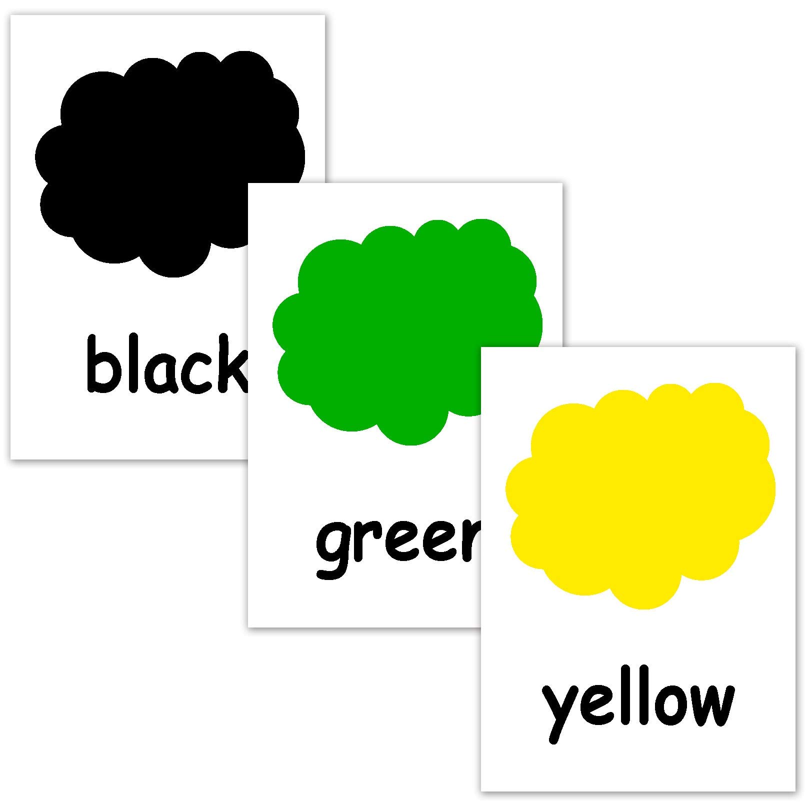 

English word cards Flashcards, (Colors) A5 size