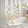 Versatile T Bar Jewelry Stand Organizers for Shop or Home Use Sturdy Metal Base with Removable Wooden Display Rods