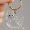 Transparent Acrylic Keychain Cat Hair Storage Capsule Animal Shaped Portable Rabbit Hair Storage Box Handmade Stylish