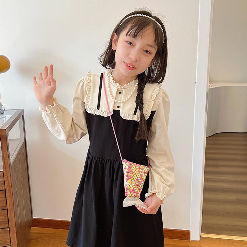 Delightful And Colorful Fish Tail Crossbody Bag For Children With Sparkling Sequins And Adorable Design