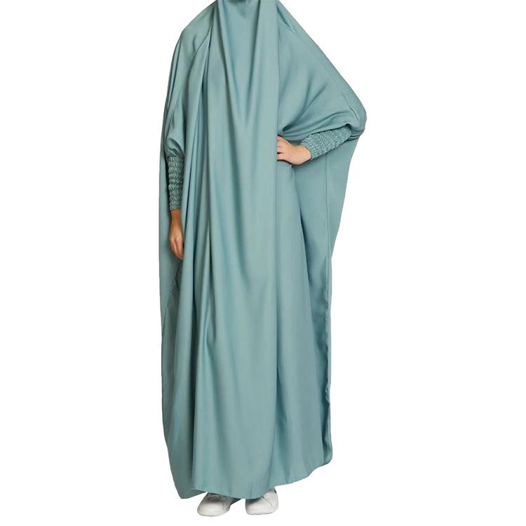 

Elegant Muslim Loose Short Sleeve Dress - Halal & Versatile One Size світло-зелений колір