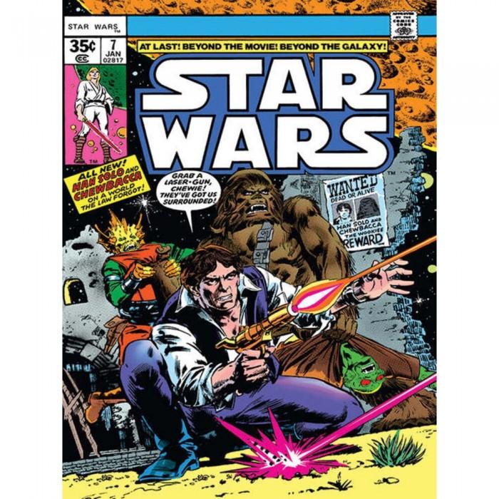 Impressão em tela cercada de Star Wars 80cm x branco transparente