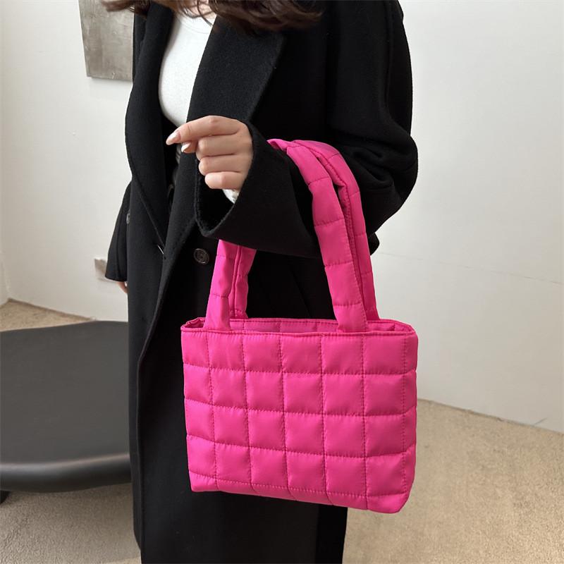 Chic Comfortable Shoulder Tote Bag With Spacious Interior And Unique Plaid Pattern For Daily Use