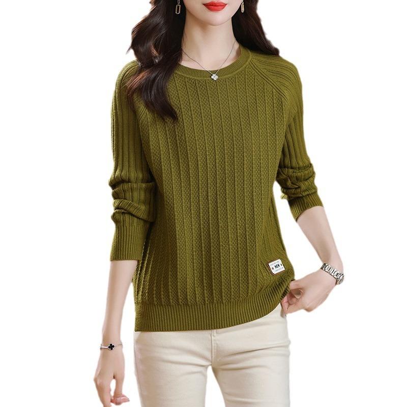 Long-sleeved knitted top women's new spring and autumn inner sweater early autumn thick bottoming shirt