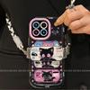 High-End Xiaomi 17 Pro Max Case: Full Coverage Black & Pink Cat Design with Lanyard