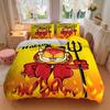 3-teiliges Garfield als Teufel bedrucktes Bettwäsche-Set, weiche und bequeme Bettbezug für Schlafzimmer, Gästezimmer (1 Bettbezug + 2 Kissenbezüge, Kissen