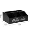 Multi-compartment Countertop Coffee Bar Organizer Wooden Tea Bag Basket Coffee Storage Box  Kitchen