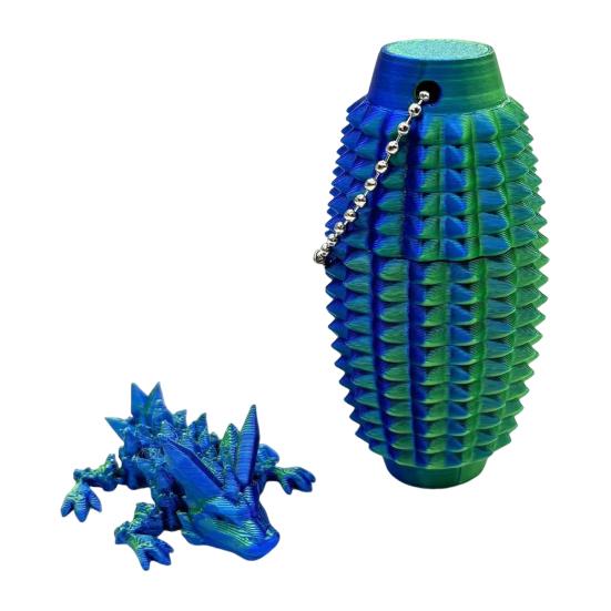 Spiky Grippie Stim Fidget Toy with Articulated Dragon Hand Massager Keychain Stress Relief Pain Stimming Tool Portable Bumpy Roller Sensory Toy