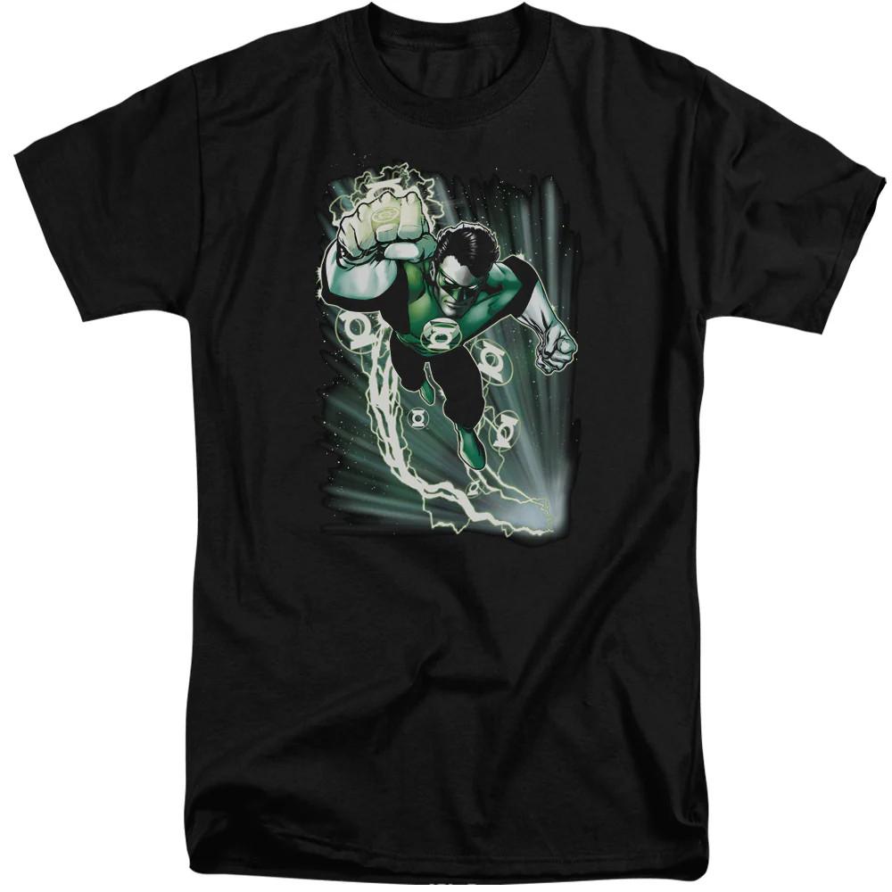 Justice League Emerald Energy Mens Tall T Shirt Black