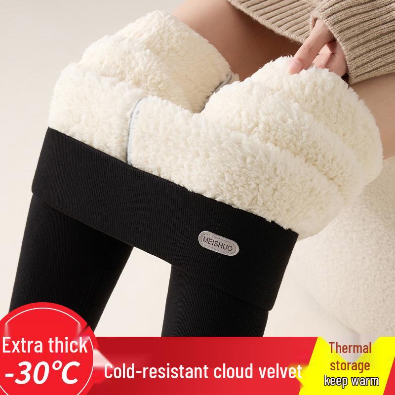 9902 Women's Velvet Autumn/Winter Leggings: High Waist, Plus Velvet, Extra Thick, Warm Cotton Plush Pants