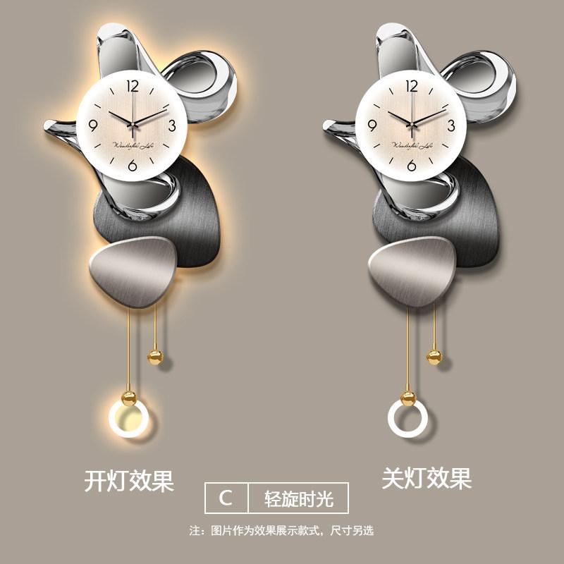 

Luxury Design Living Room Wall Clock Creativity LED Digital Clock Restaurant Mute Wall Clock Corridor Mural Lamp Room Decor Gift (as the picture,40X86CM)
