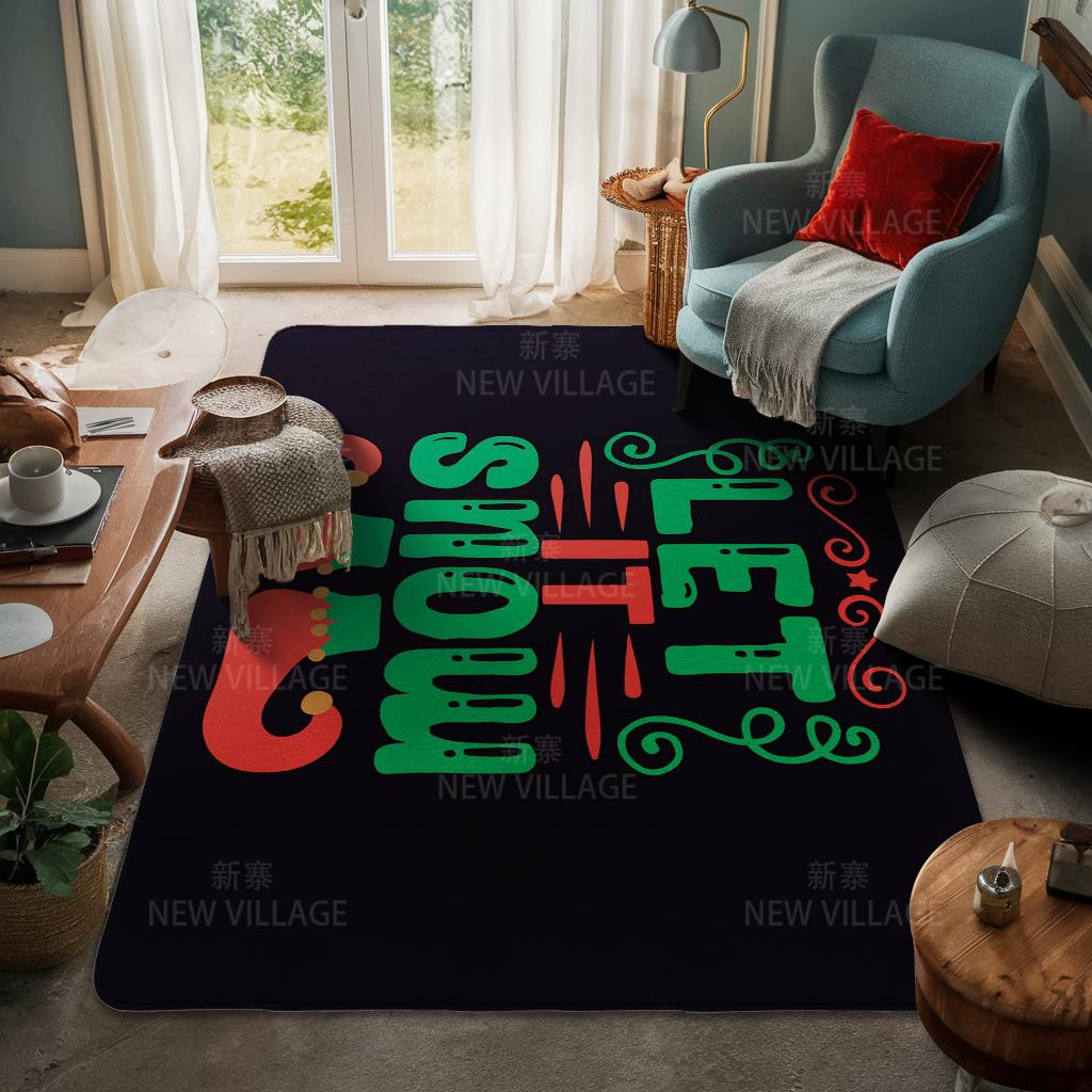 House Entrance Carpet Home Door Mat Living Room Bath Foot Bathroom Non-slip Water Absorption Rugs Bath Merry Christmas Winter