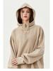 TILANI Autumn/Winter Terry Cotton Sweatshirt with Zipper Detail and Frayed Edge Pullover Hoodie