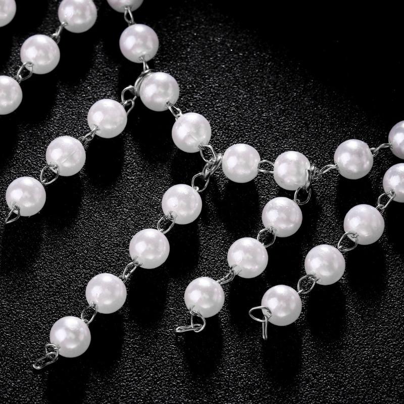 Pearl Tassel Hair Chain Bridal Wedding Temperament Mesh Headwear Light Luxury Accessories Headwear