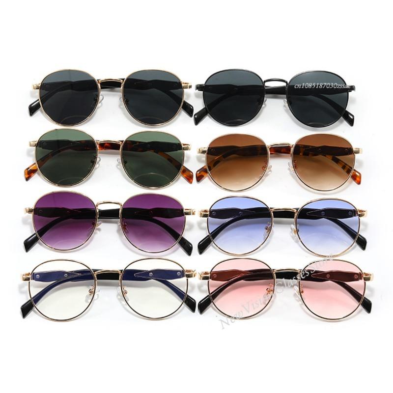 Vintage Round Metal Sunglasses Women New Fashion Retro Sun Glasses Female Brand Designer Ins Trendy Eyewear Male Uv400