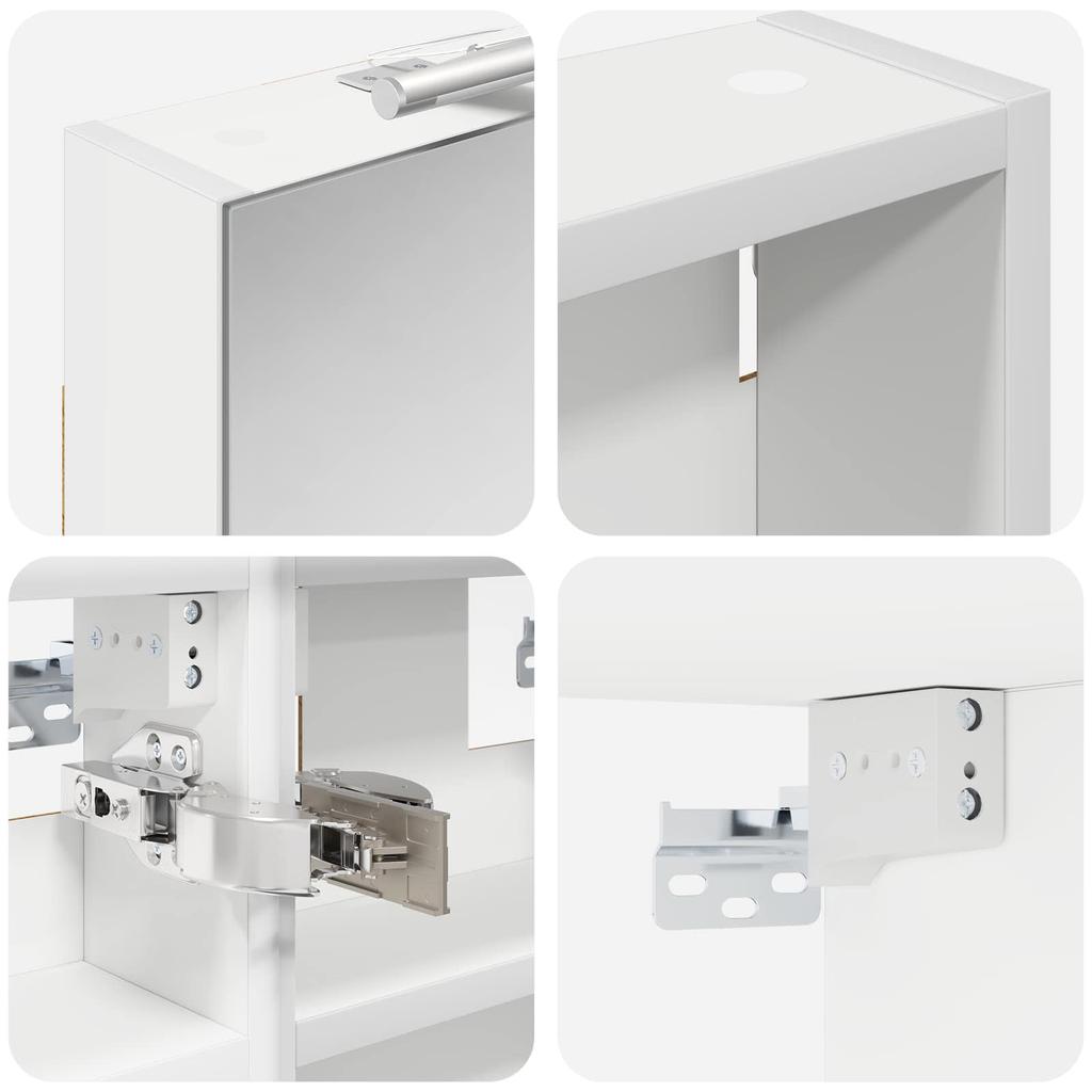 Bathroom Cabinet Set 3 Pcs 100 X 10.5 X 50 Cm Particleboard