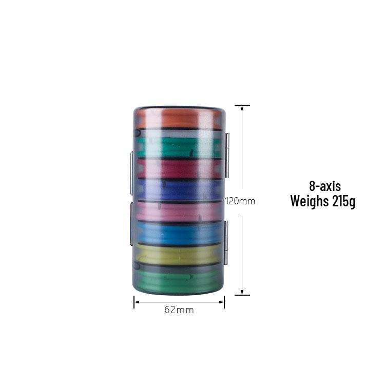 Large Rainbow Silicone Fishing Line Storage Box with Spools - Available In 4, 8, 12, or 16 Spool Sizes