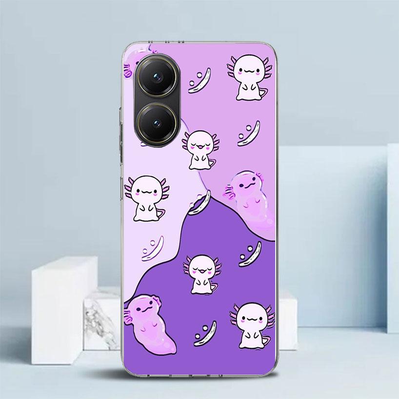 Cute Axolotl Kawaii Soft Cover for Xiaomi Poco F7 Ultra X7 X6 X5 Pro M7 Phone Case Redmi 15 15C 13 13C 12 12C 10 10C Print Shell