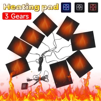 USB Clothes Heater Pad With 3 Gear Adjustable Temperature Electric Heating Sheet Heating Warmer Pad For Vest Jacket