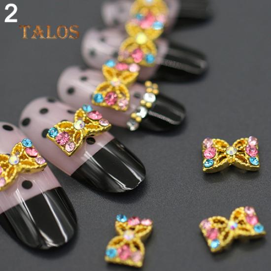 

10шт 3D сплав маникюр блестит горный хрусталь DIY украшения ногтей советы наклейки 2