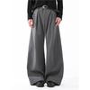 Premium American pleated pendant wide-leg pants trendy brand casual scimitar pants men's and women's commuting loose black pants