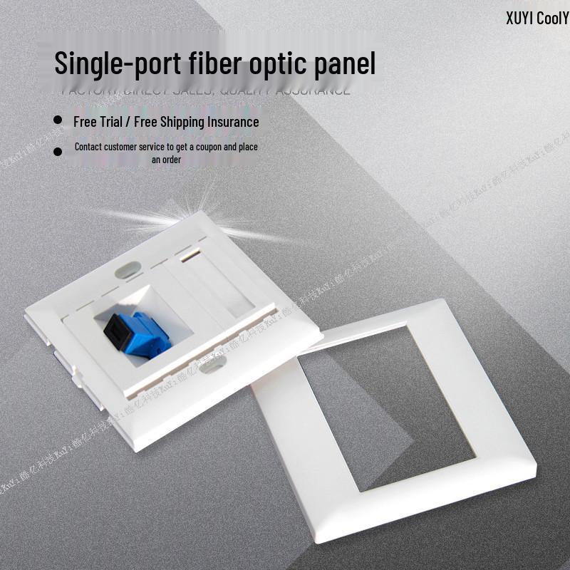 86 Type Angled SC Single Port Fiber Optic Panel: Simplex Coupler Surface/Flush Wall Mount Socket
