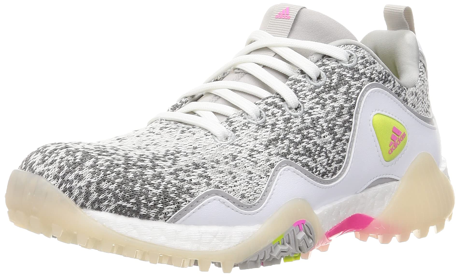

Обувь для гольфа Code Chaos 21 Footwear Toe cm [Adidas Golf] женские белые/кричаще-розовые/серые 24,5