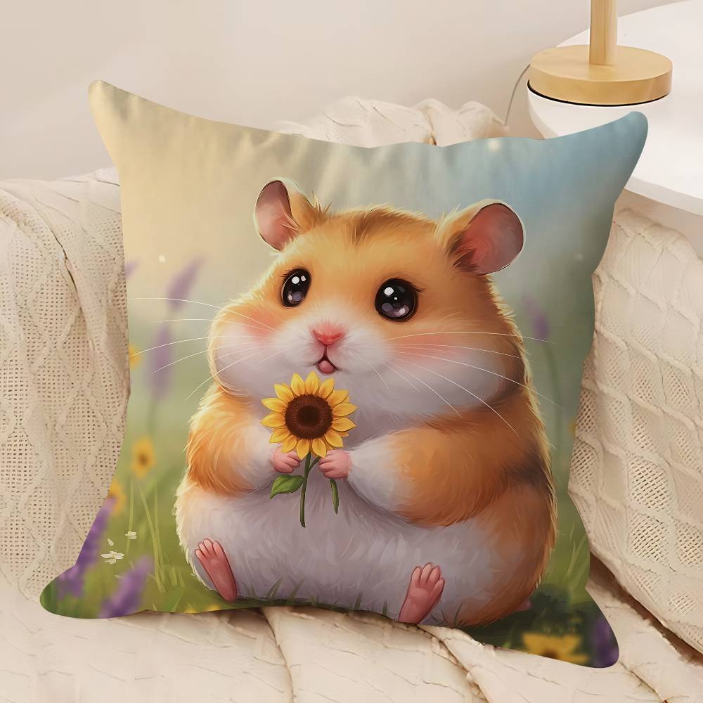 Söt Hamsterkudde Gåva Hemmakontor Dekoration Kudde Sovrum Soffa Bil Kuddfodral Kuddfodral