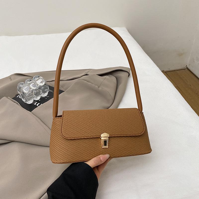 

Сумка-ретро Premium sense 2025, новая модная универсальная сумка-багет в стиле ретро на одно плечо, женская сумка коричневый