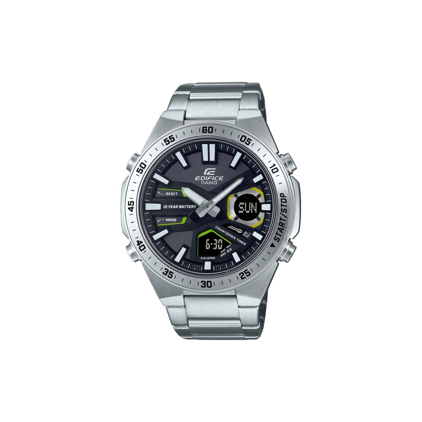 

Casio Edifice Series Fashion Sports Casual Waterproof Quartz Movement Stainless Steel Strap Men watches Gray EFV-C110D-1A3V Silver Strap