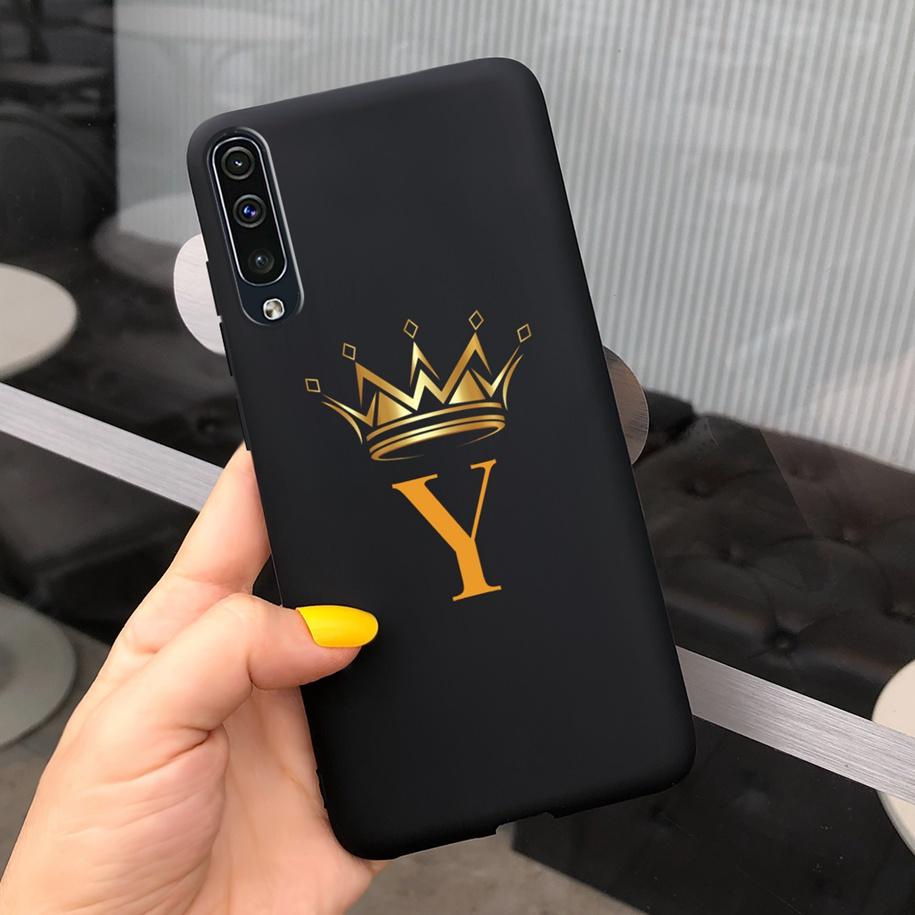 For Samsung Galaxy A50 A50S A30S Case Silicone Letters Crown Back Cover Phone Cases For Samsung A50 A 50 30 S A307F A507F Fundas