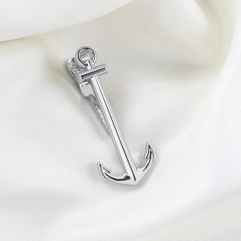 

Electroplating Gold Silver Gun Black Boat Anchor Tie Clip Fun Metal Men s серебряный