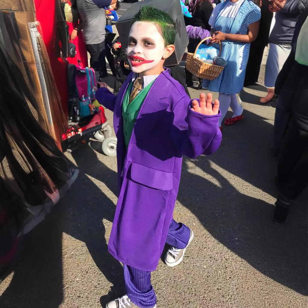 Stunning Joker For Kids Featuring Vibrant Purple Color And Premium Polyester Fabric Perfect For Halloween Parties And Events