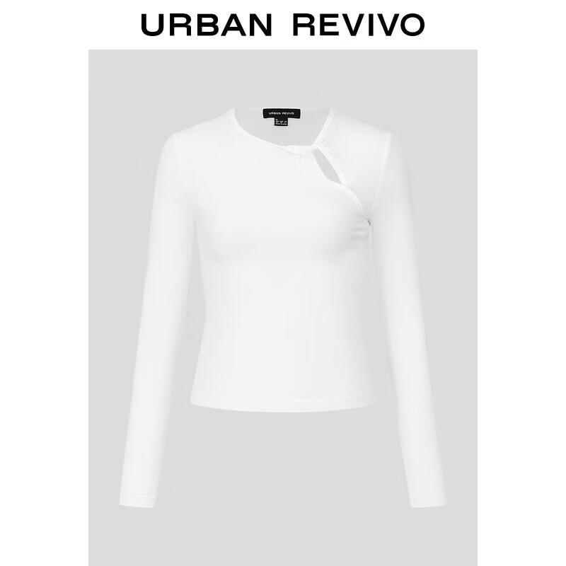 UR2025 Women s Twist-Knot Hollow Long-Sleeve T-Shirt M