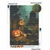 DIY 5D Diamond Painting Kit Spooky Halloween Child Black Cat Pumpkin Full Drill Rhinestone Canvas Relaxing Craft for Home Wall Decor