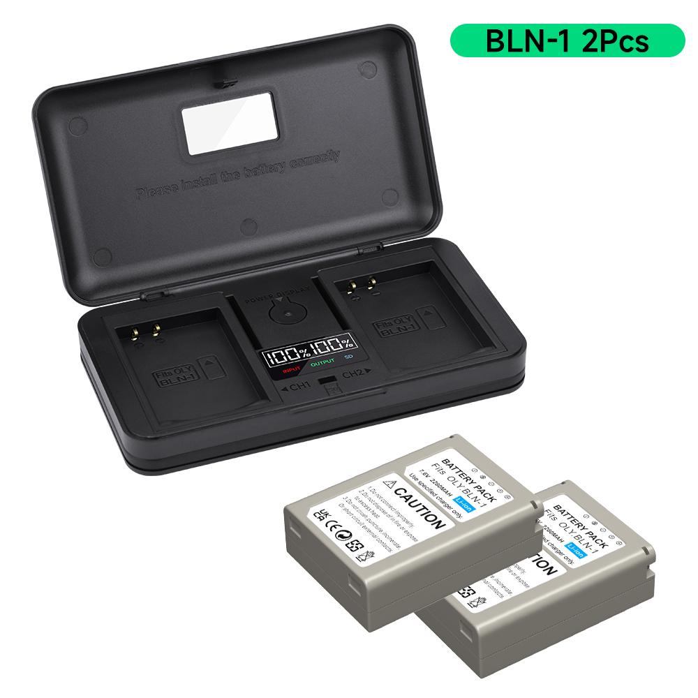 2280mAh BLN-1 BLN 1 PS-BLN1 Camera Battery + Multi-Function Charger Battery Storage Box for Olympus OM-D E-M1 E-M5 Mark II PEN-F E-P5 EM1 EM5 PENF EP5