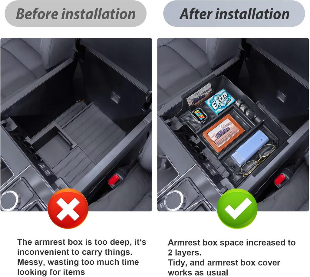 For 2025 2025 2025 2025 Toyota Tundra Center Console Organizer Tray Armrest Storage Box Interior Car Storage Tray Accessories