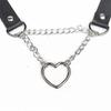 Punk Round Heart Necklace Pu Leather Necklaces Chains for Women Men Gothic Statement Choker Necklace Cosplay Jewelry Gift