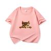 Kids Cotton T Shirt Cute Peeking Squirrel Print Crew Neck Short Sleeve Tee Casual Breathable Boys Girls Summer Tops