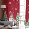 Christmas Gnome Christmas Tree Red Sheer Curtains for Living Room Decoration Window Curtains Kitchen Tulle Voile Curtains