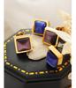 Gold-Plated Tiger's Eye & Cat's Eye Three-Color Earrings: Retro European & American Niche Style