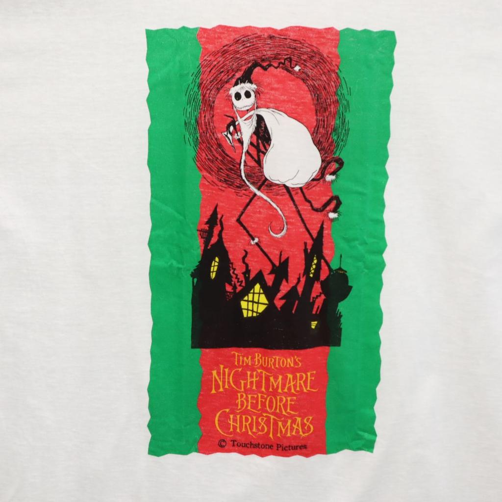 SEGA 90s Old Nightmare Before Christmas Short Sleeve T-shirt White System Men's Used