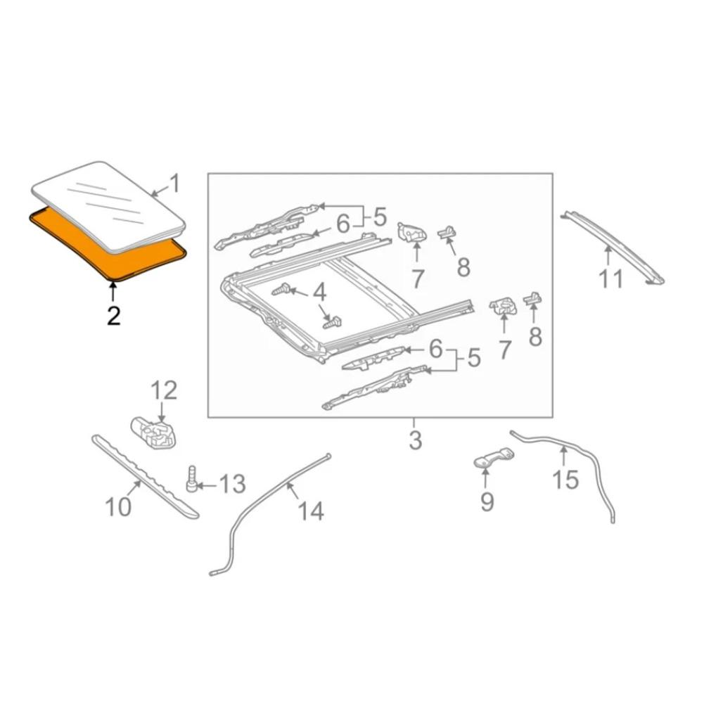Tiras de Sellado para Techo Solar Impermeables de Repuesto Para Mercedes W204 W212 A2047800098 Aptas Para C W204 C200 C260 E W212 E180 E200