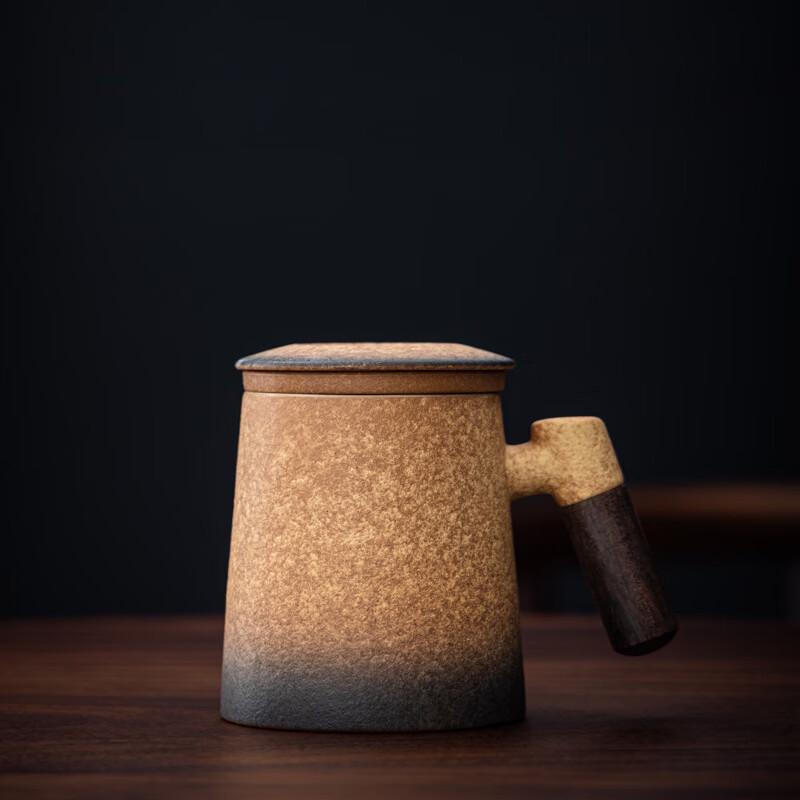 OLOEY Maifan Stone Tea Infuser Mug with Lid