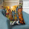 1 Pezzo Federa per Cuscino Decorativa a Tema Città Fantasiosa, Adatta per Divano, Camera da Letto, Soggiorno, Un Regalo Creativo per gli Amanti dell'Arte.
