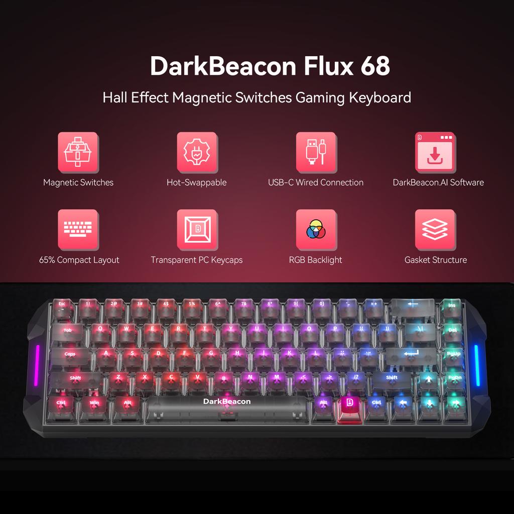 Manufacturer 68 Keys Magnetic Switch Gaming Keyboard Hall Effect RGB Keyboard Custom Logo Support